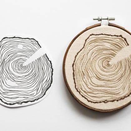 Tree Stump Pdf Embroidery Pattern Tutorial |..