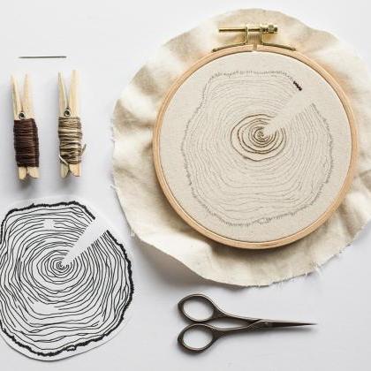 Tree Stump Pdf Embroidery Pattern Tutorial |..