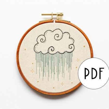 Celestial Rain Cloud Pdf Embroidery Pattern..